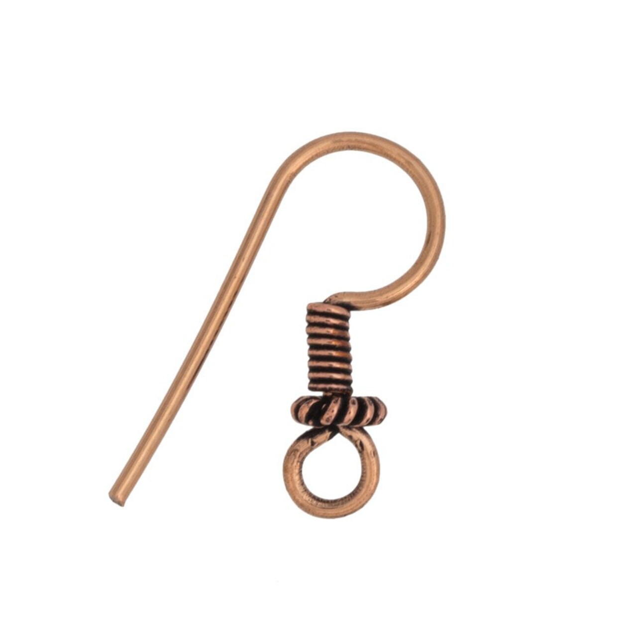 23mm Copper Ear Wire with Coil Bead and Spring 20 Gauge (Package of 10)